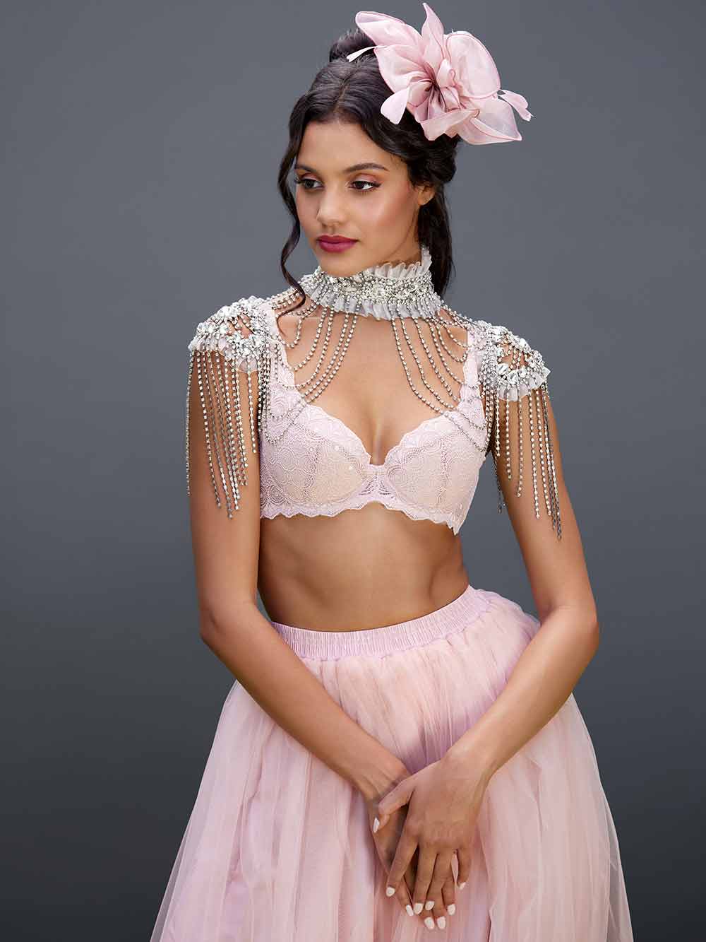 Naomi Lace Bra, Petite, Demi-Cup, Removable Padding, Push-Up