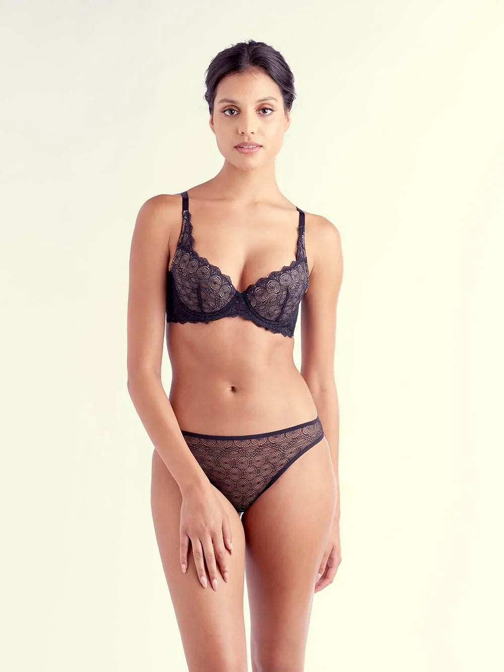 Naomi Lace Bra, Petite, Demi-Cup, Removable Padding, Push-Up