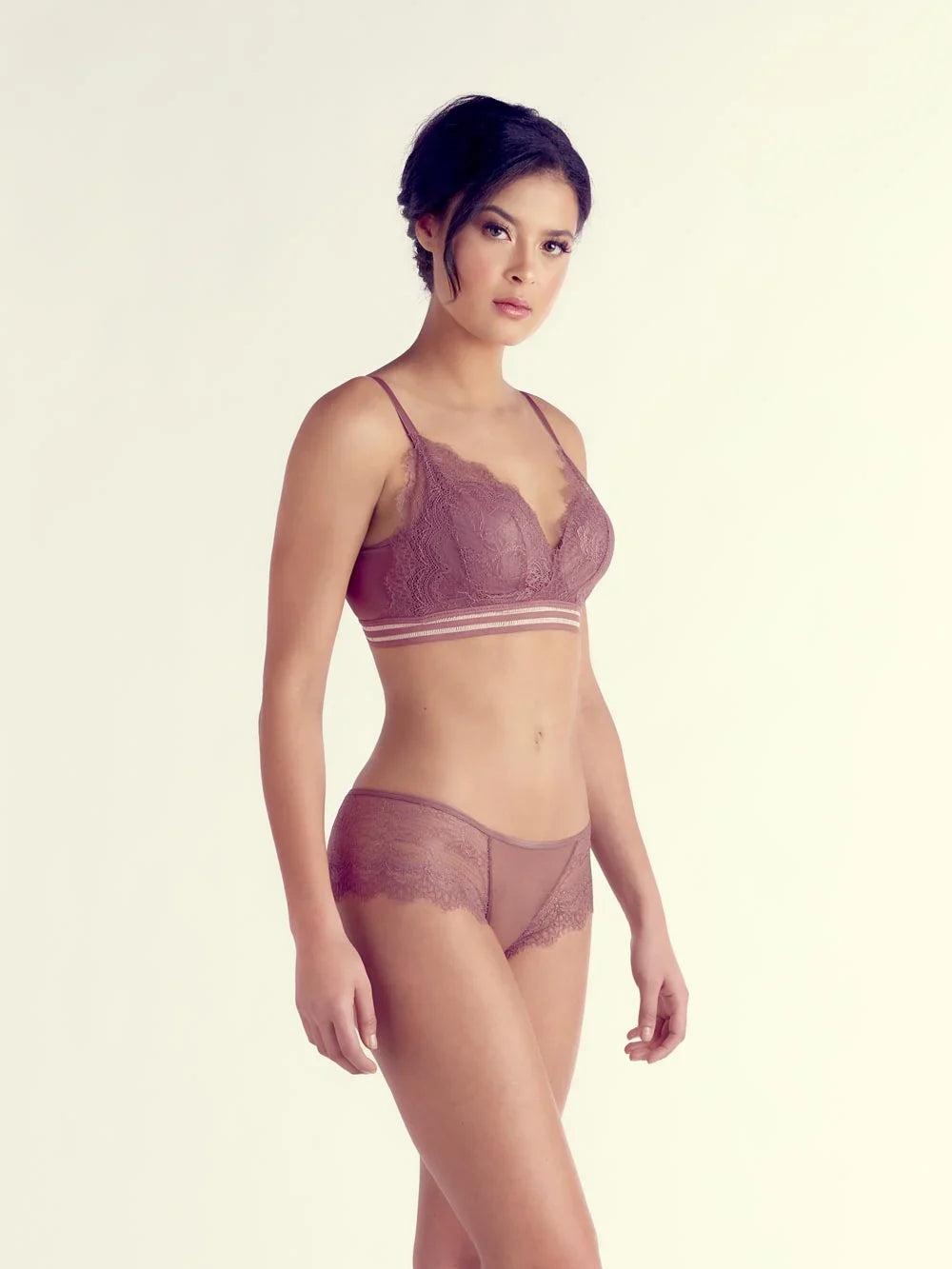 Caroline Wire-free Bra, Lightly Lined Cups, Petite, Bralette, Lace