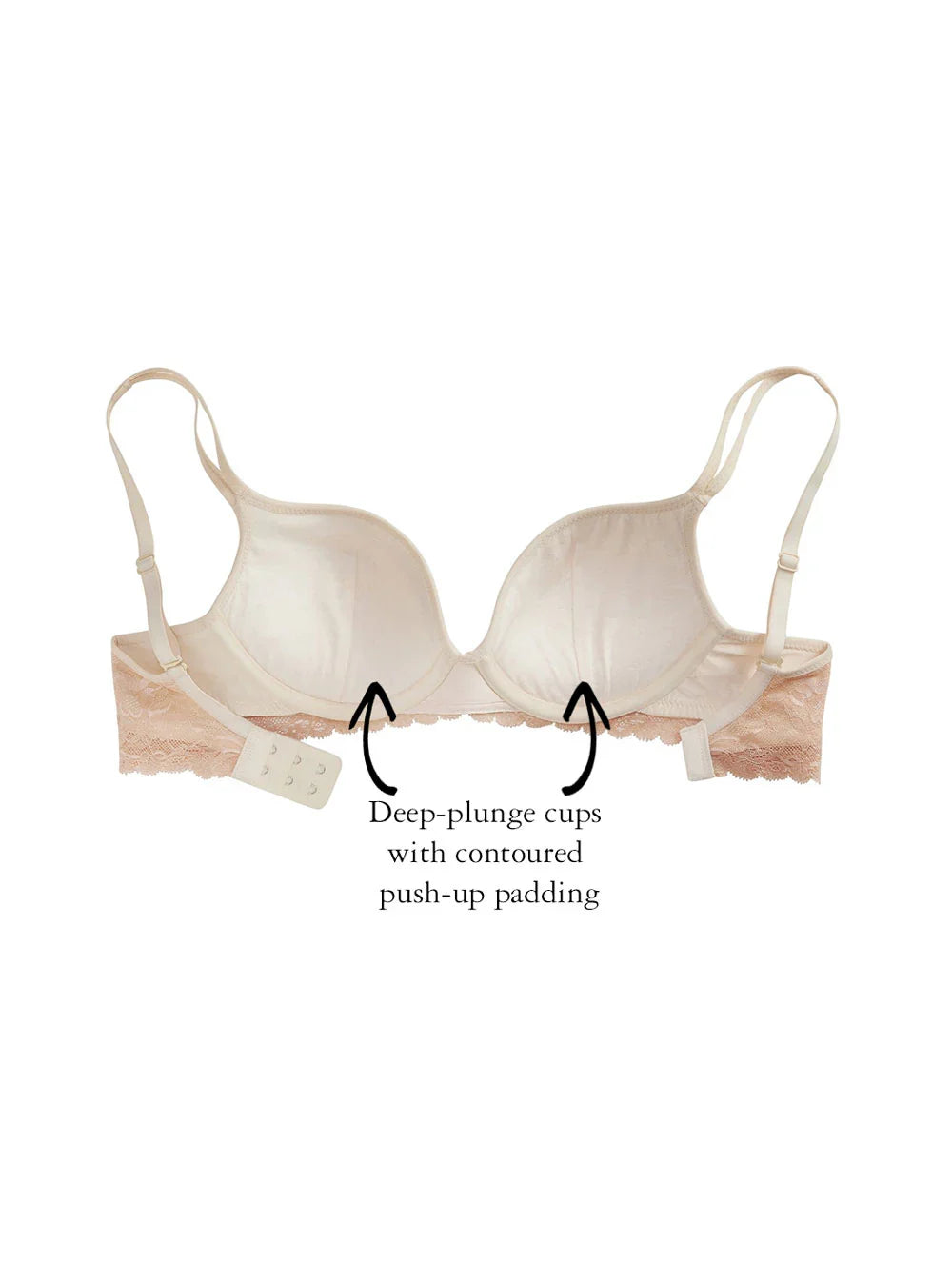 Kymber Contoured Bra, Petite, Push-Up, Deep-Plunge, Molded Cups, Lace