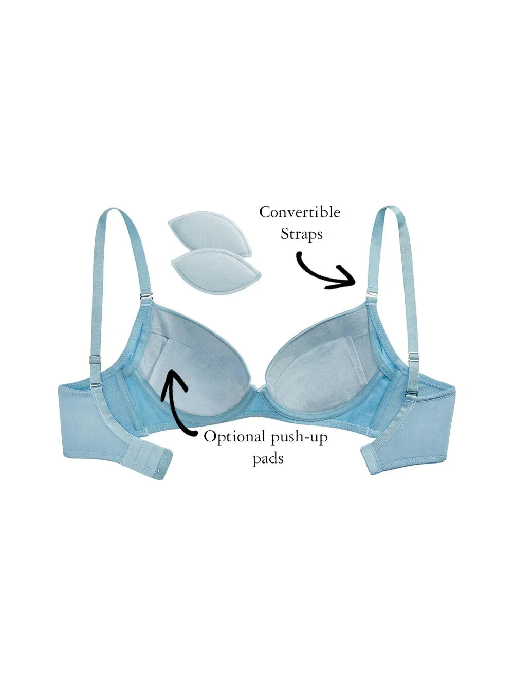 Kaitlyn Demi-Cup Bra, Petites, Push-Up, Removable Padding, Smooth Cup