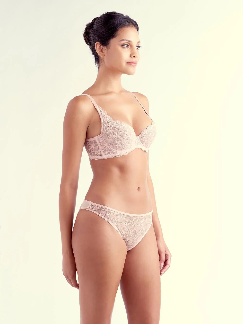 Naomi Lace Bra, Petite, Demi-Cup, Removable Padding, Push-Up